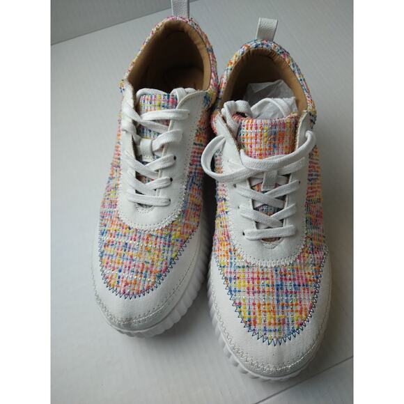 Zodiac Woman 9M Cooper Rainbow Multi Color Weave Lace Up Shoes - Picture 1 of 12